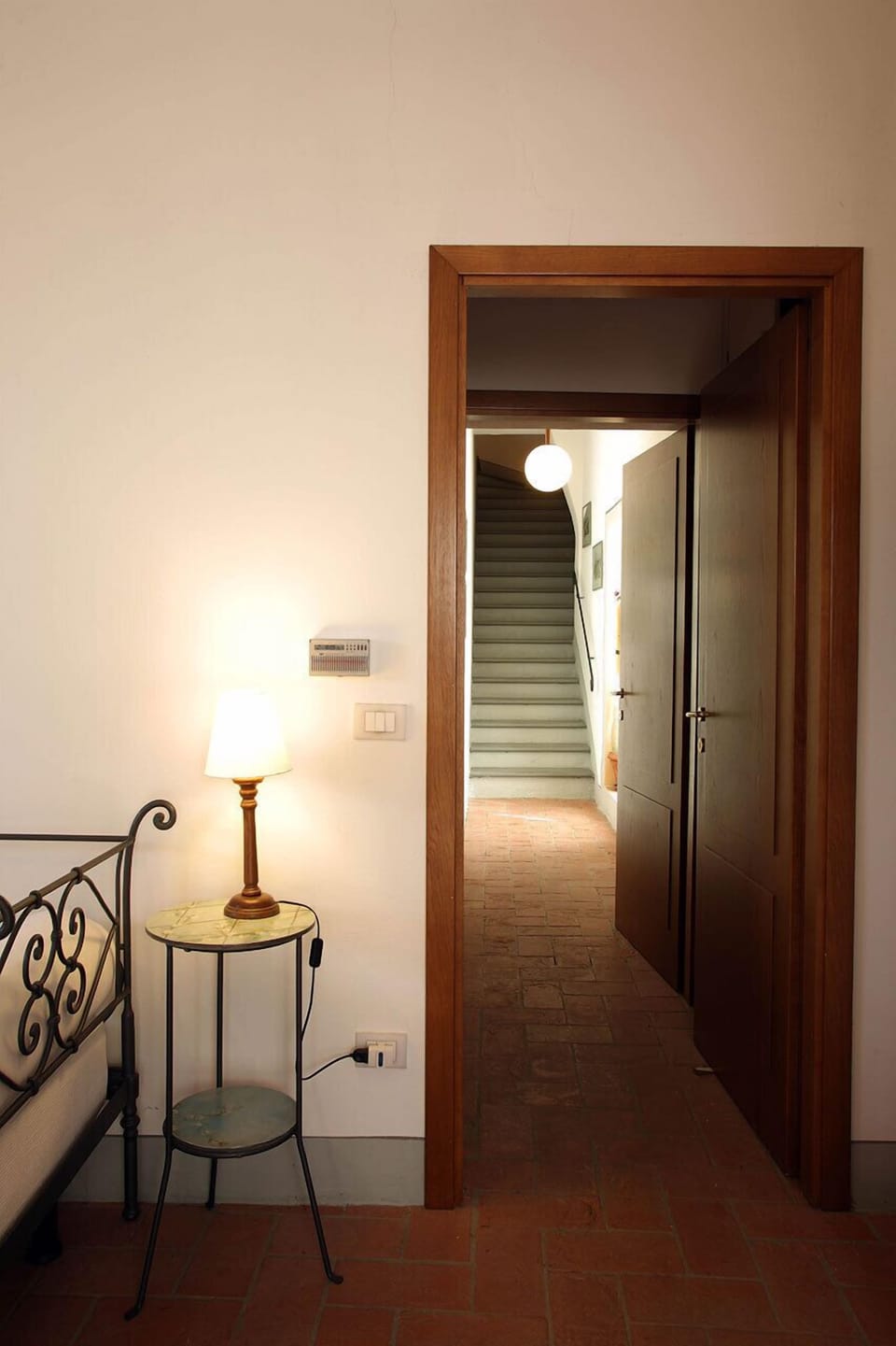 The hallway from the bedroom downstairs