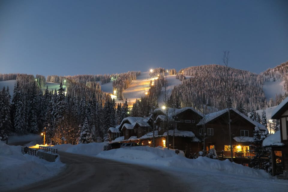 looking out our front door to the ski hill