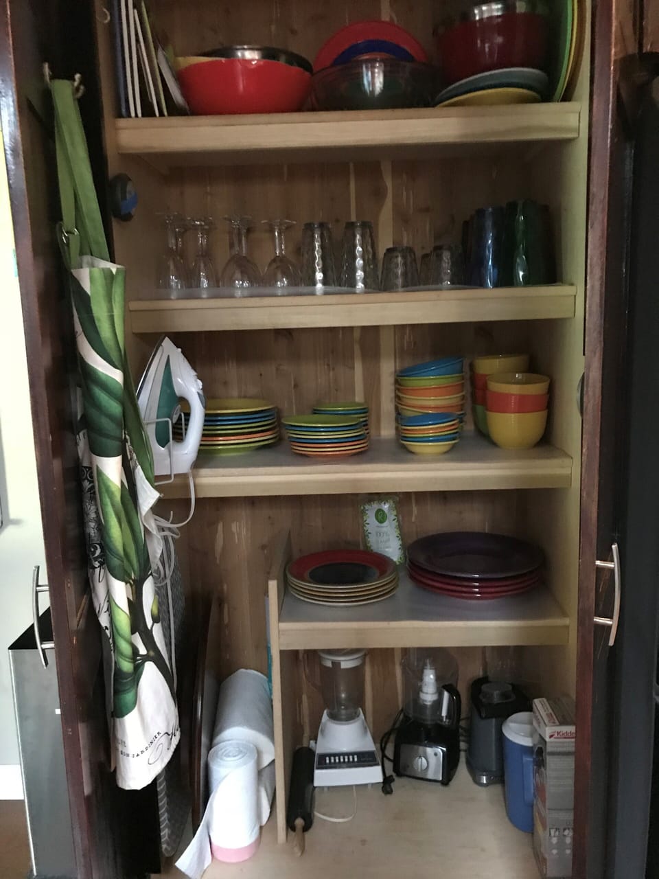 Lots of dishes, glasses, bowls, platters etc., for dining and entertaining