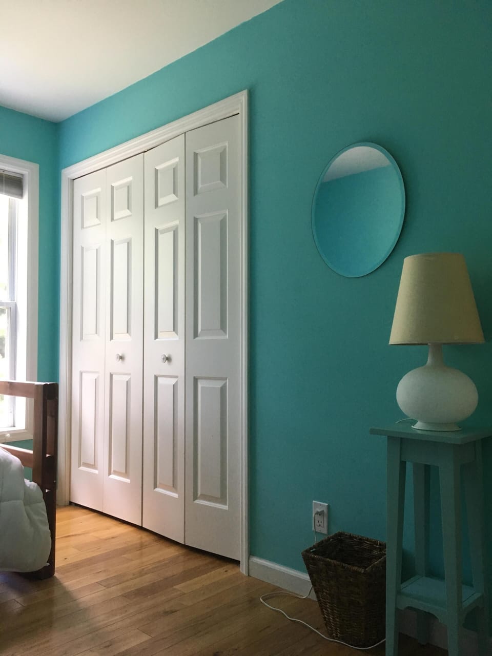Closet in small downstairs bedroom.