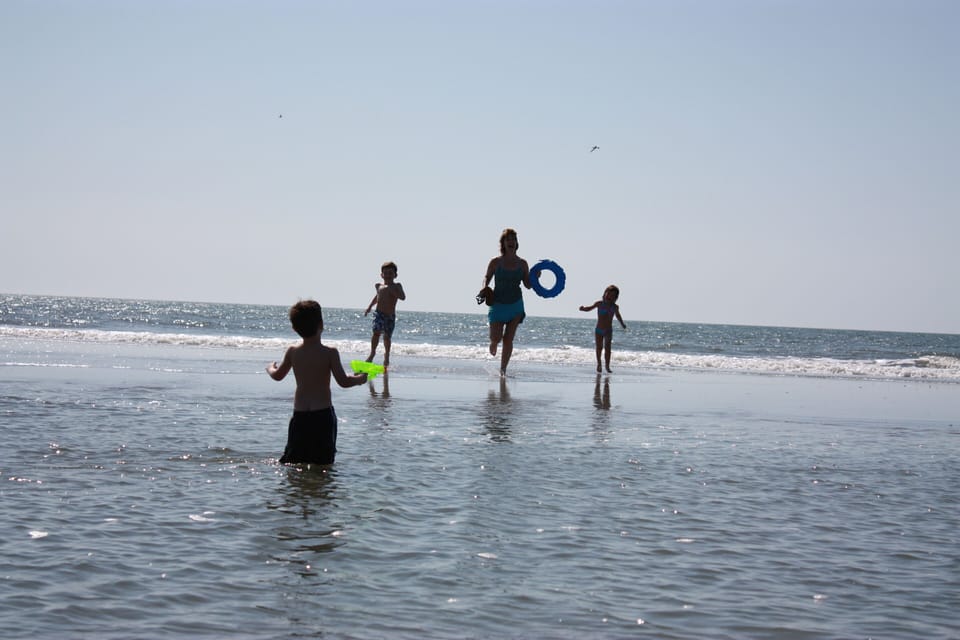 Running through the tidal pools, that are so warm in summer & fun for children