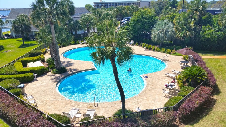 The Pool in the day, view from our balcony