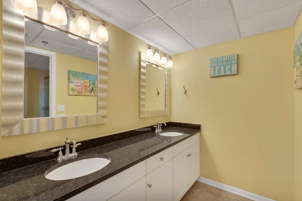 Master bathroom with dual vanities