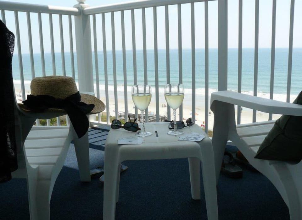 Your balcony awaits!  Total relaxation at our SeaWatch oceanfront condo!
