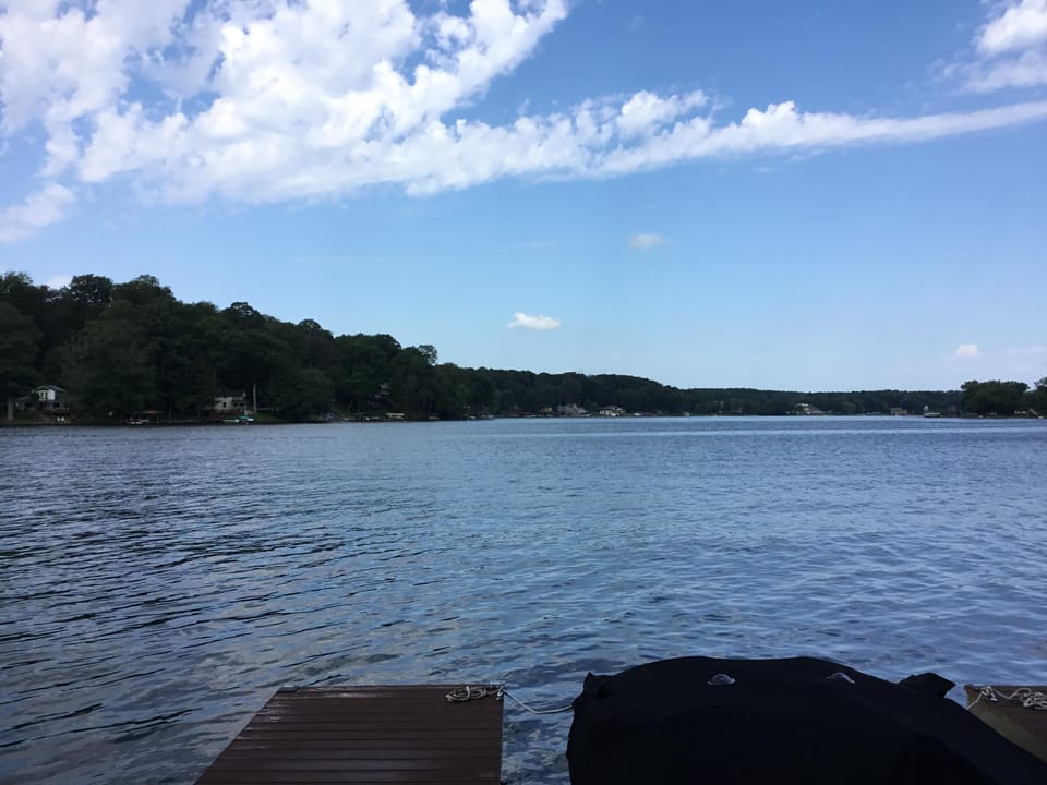 Beautiful sunny day on the lake. 