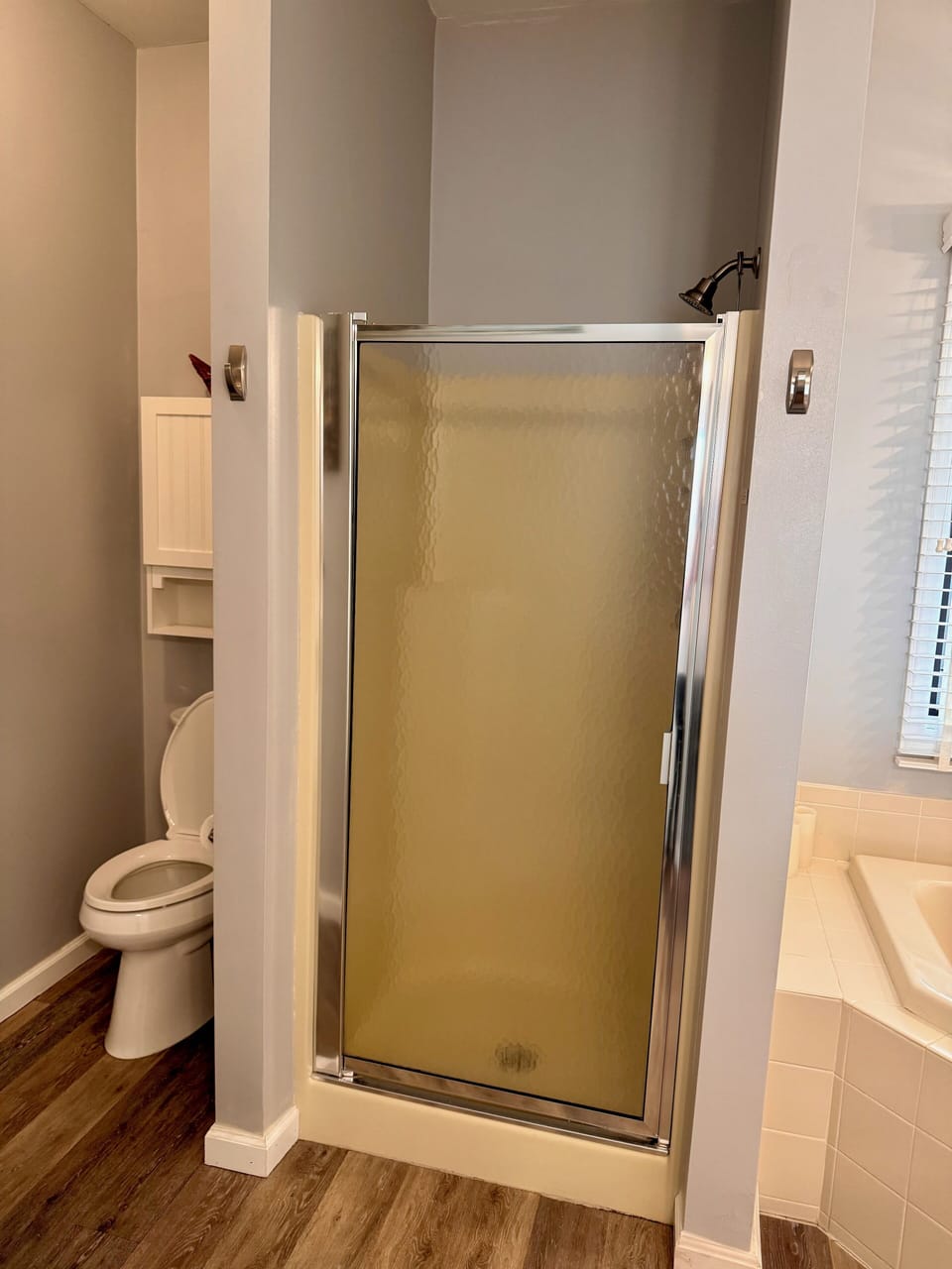 Shower in bathroom of master bedroom.