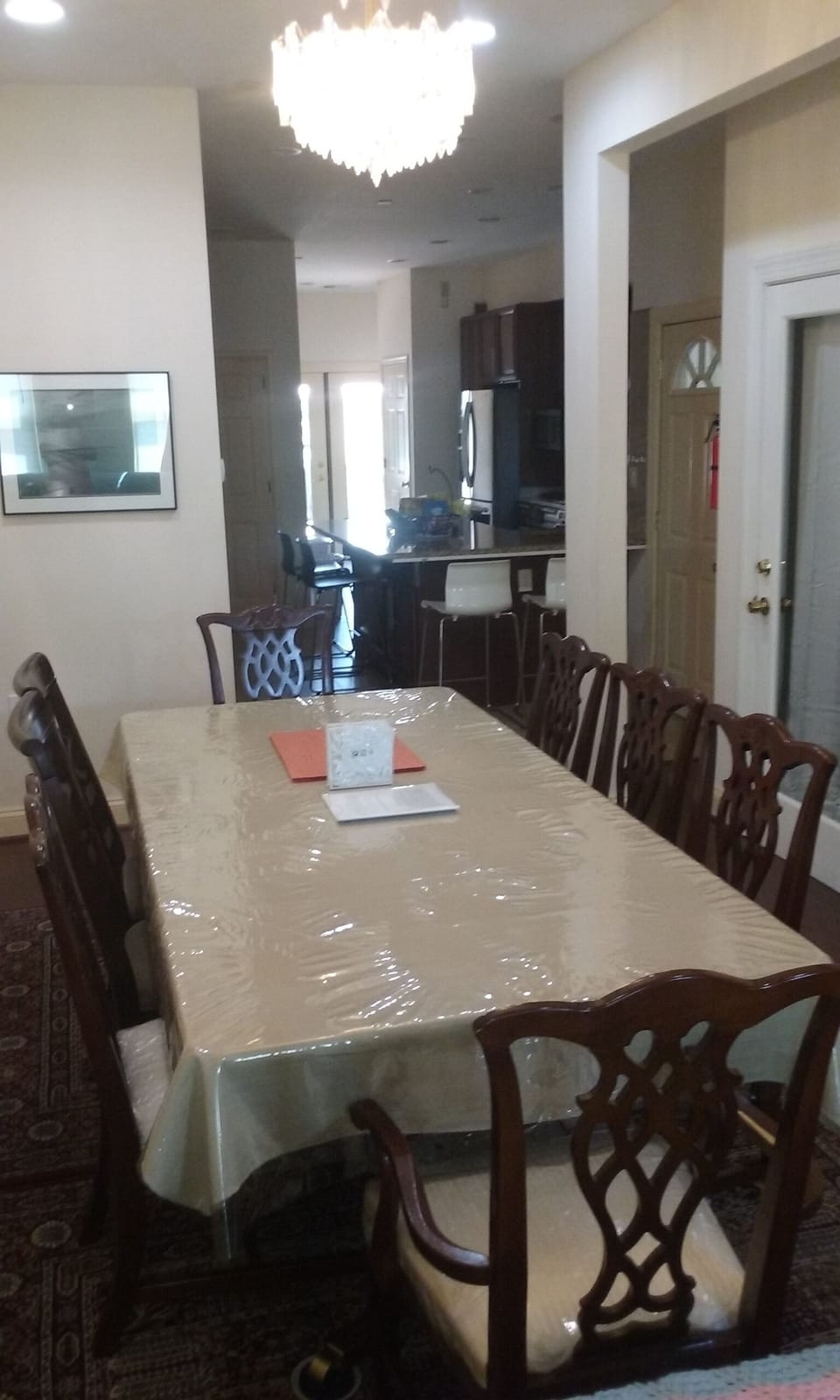 Eight dining chairs