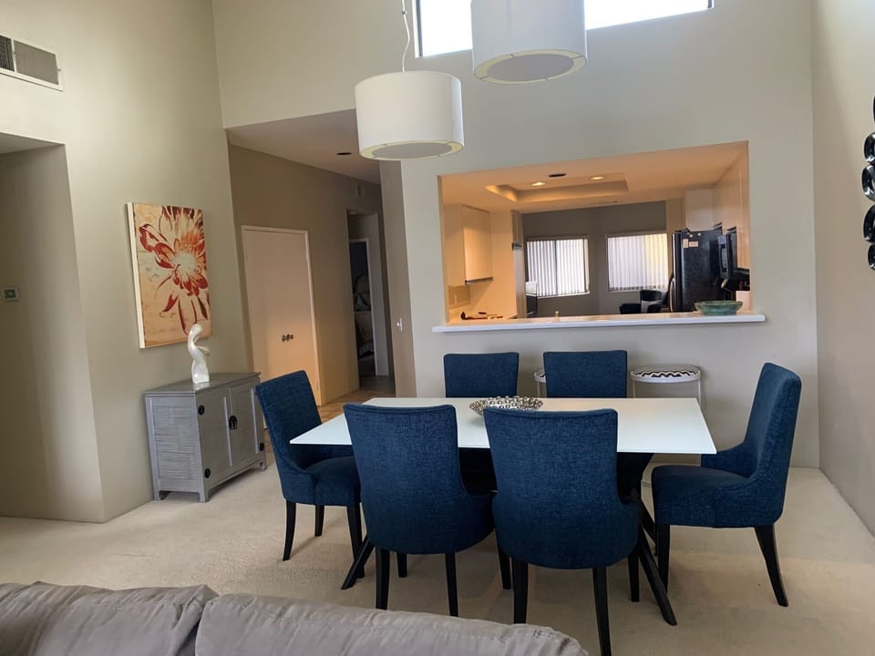View from living room into dining room