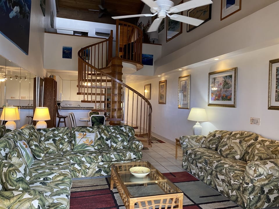 Tropical decor throughout