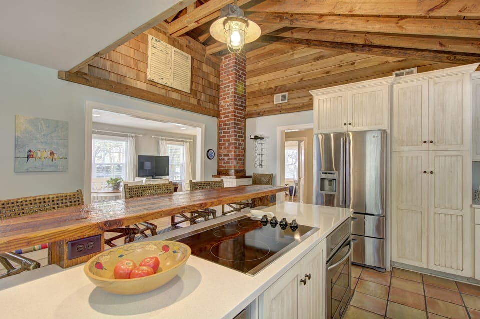 Looking out from the kitchen in