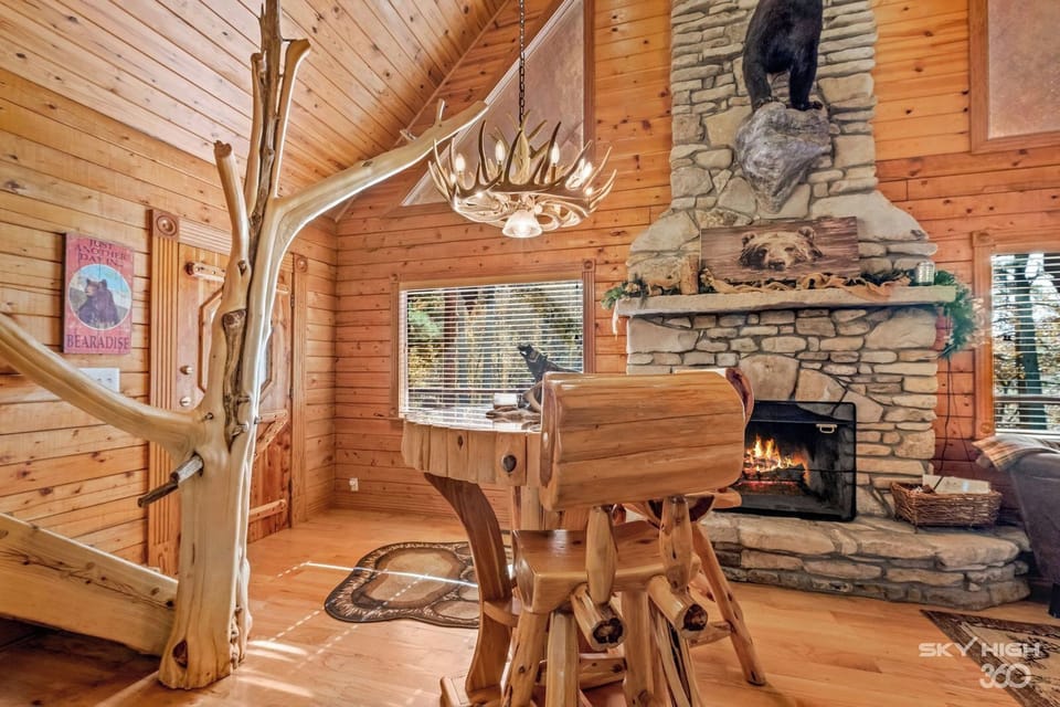 View of dining area and front entrance.