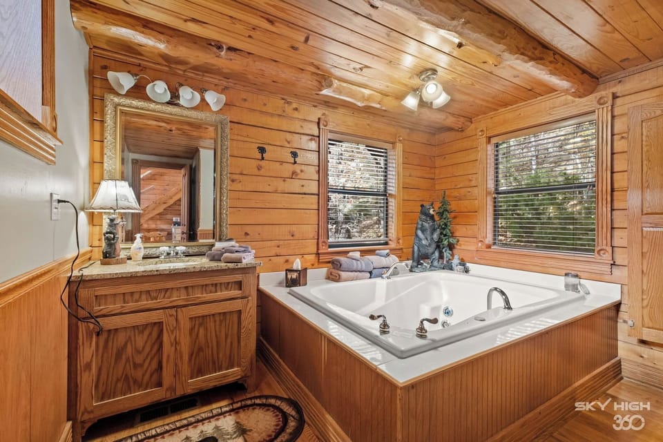 Sink into this deep, jetted tub and let your worries melt away.
