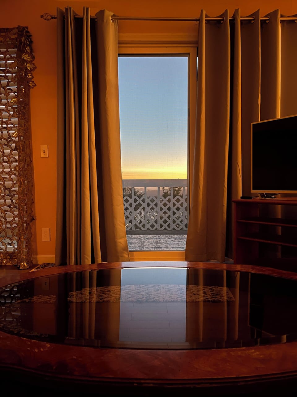 Beautiful sunset from the sitting area. most every evening. 