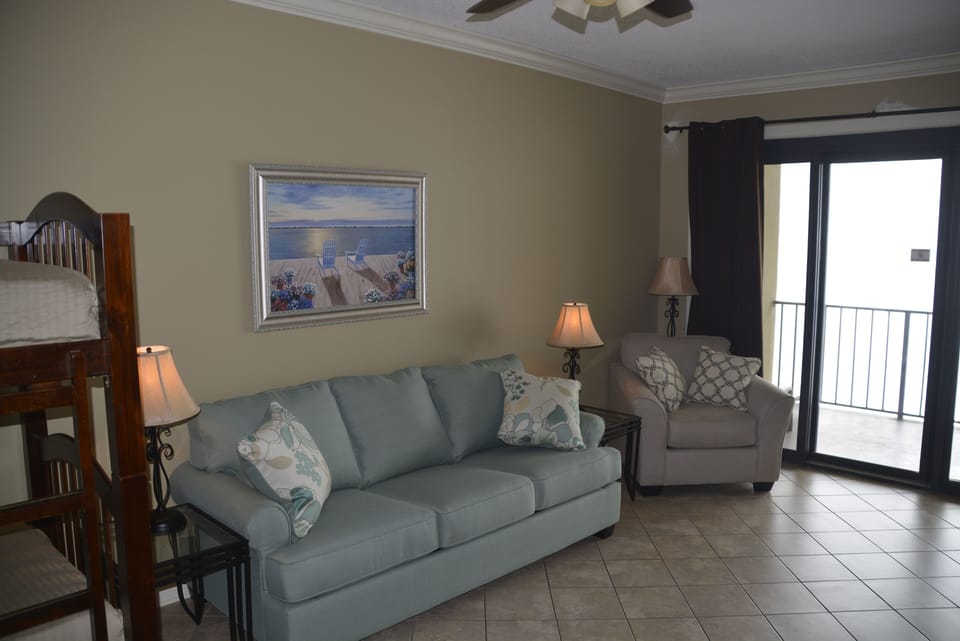Living Area Looking Out Towards the Beach