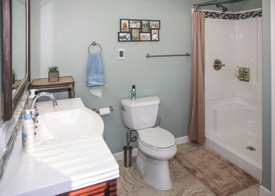 MAIN FLOOR FULL BATH AND LAUNDRY