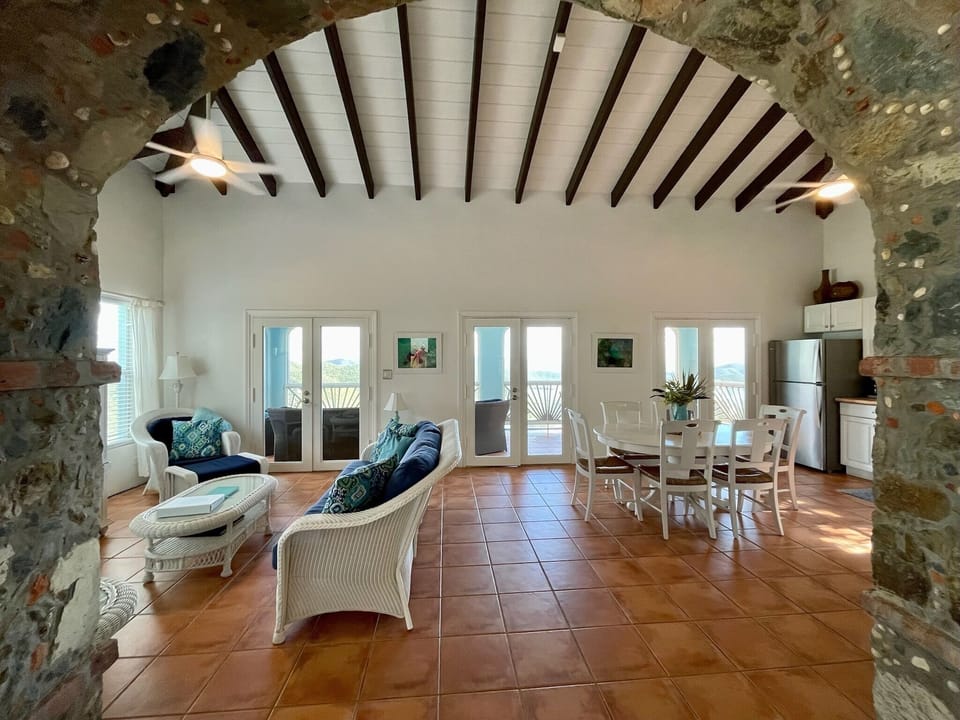 The main living area of Waterlemon Villa is bright and airy. 