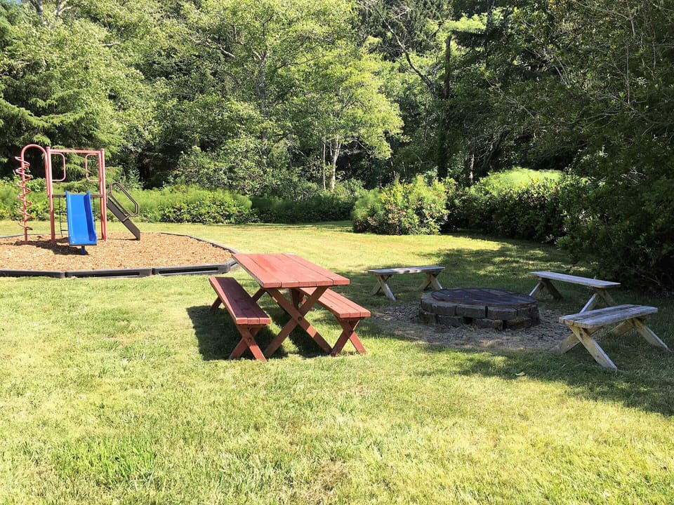Neighborhood firepit - a great place for smores.  Playground for little ones too
