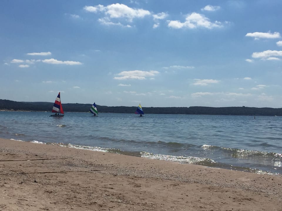 Spring fed River on beach