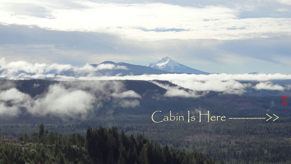 Location of Cabin with Mt McLaughlin in the background 