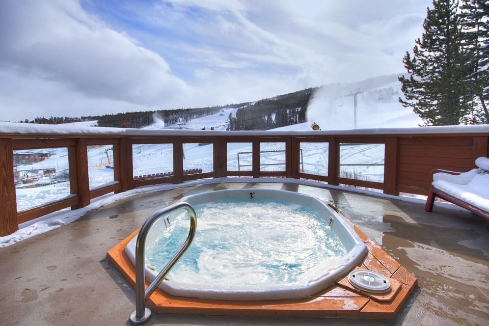 On of 2 large hot tubs