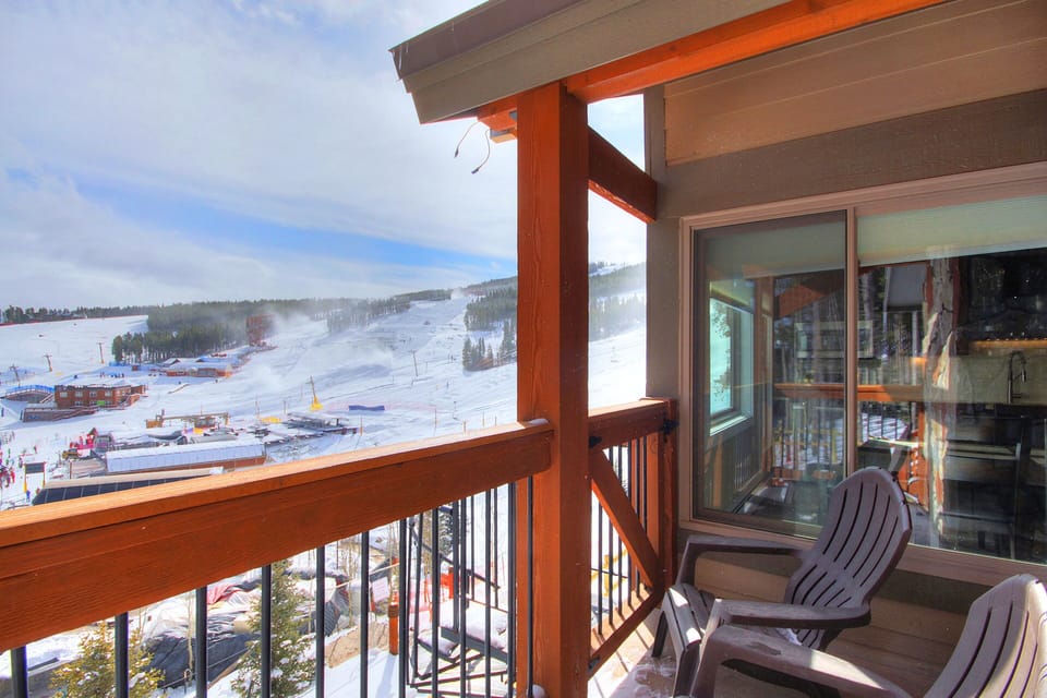 Standing on your private deck looking uphill