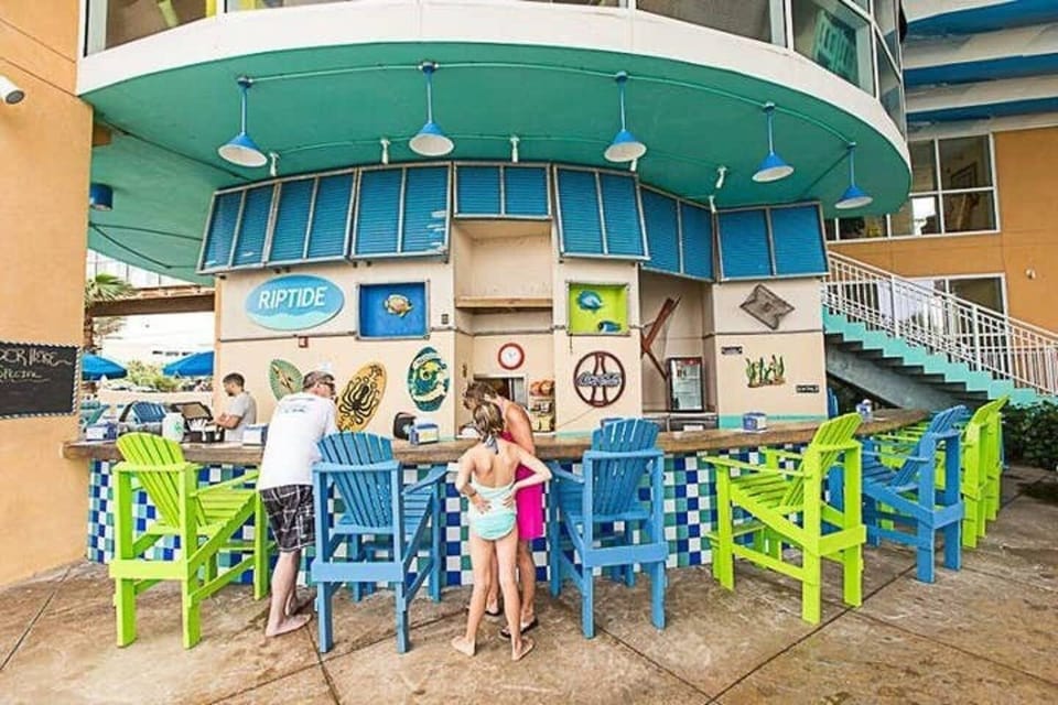 Take a dip in the resort's onsite pools, hot tub, lazy river, and kid play area!