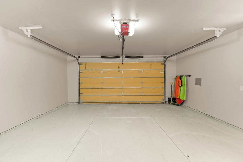 Your private garage offers secure parking with automatic door opener and convenient storage space for all your gear.