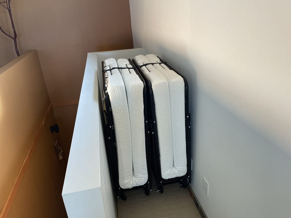 2 Twin XL memory foam spare beds for extra guests in the loft