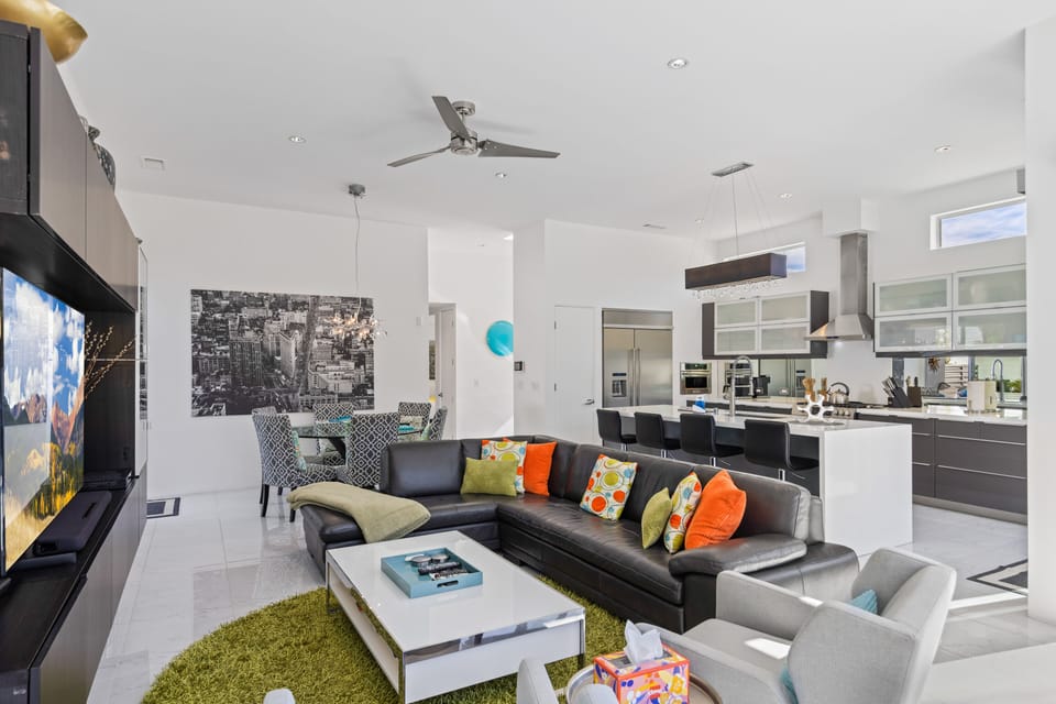 Living room and kitchen