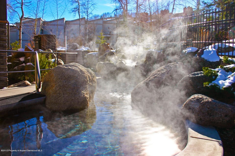 View from one of two Hot Tubs. Our Townhome is in the background.