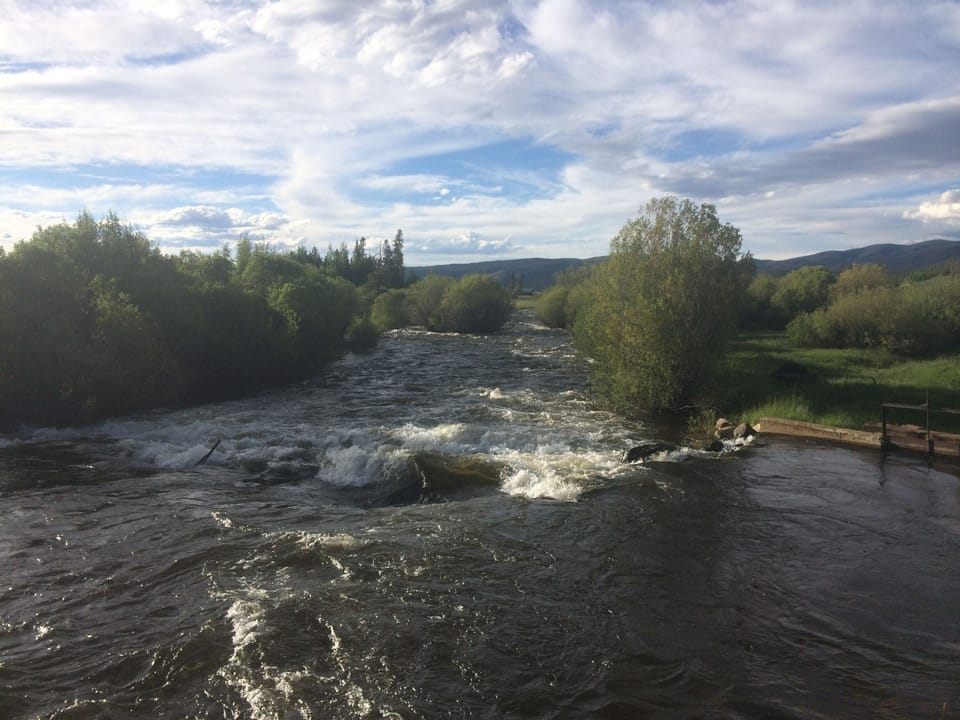 Fraser River-fish for browns, rainbows, cutthroats. Just 70' across our backyard