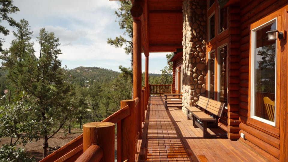 Large Deck wraps around 2 sides of the home.