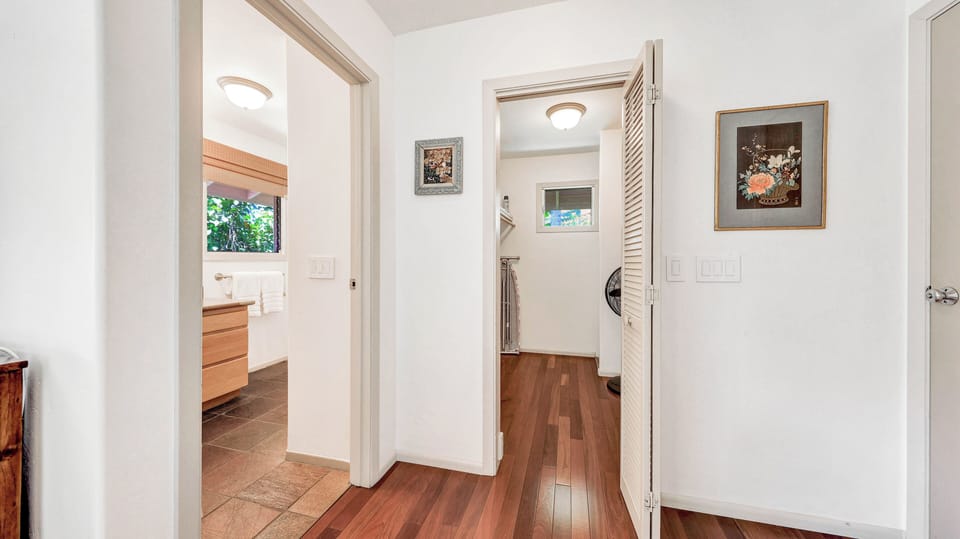 Master bedroom, walk in closet and master bath suite.
