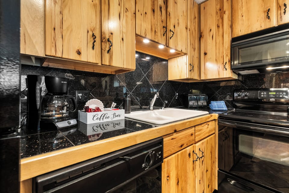 Kitchen is fully equipped with everything you need to make your favorite recipes
