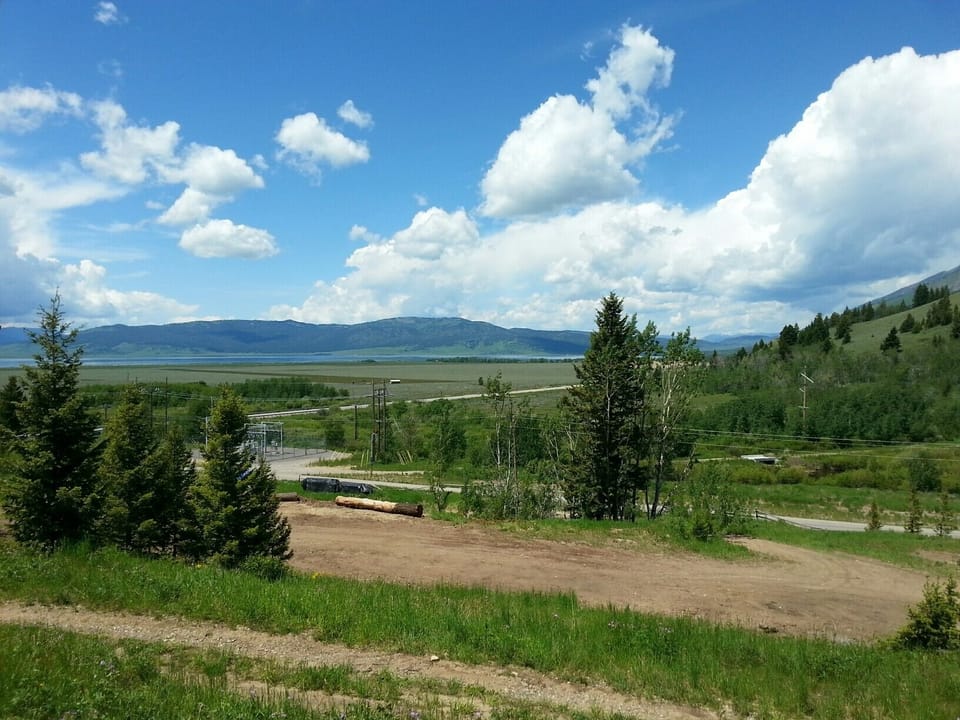 Hwy 87/20 Junction.  Henry's Lake in the background.