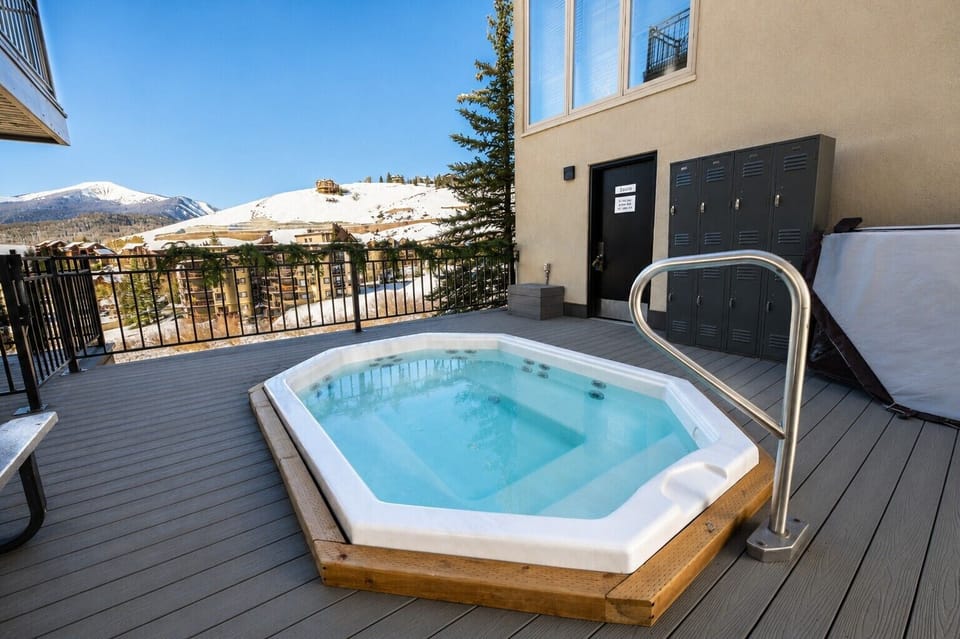 hot tub with mountain views - perfect after a day on the slopes.