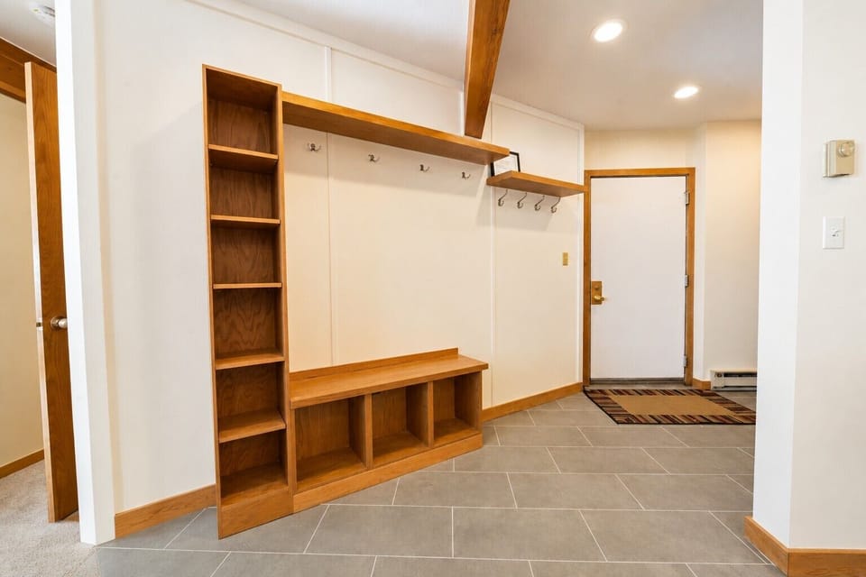 Plenty of hooks and storage make mountain gear easy to organize