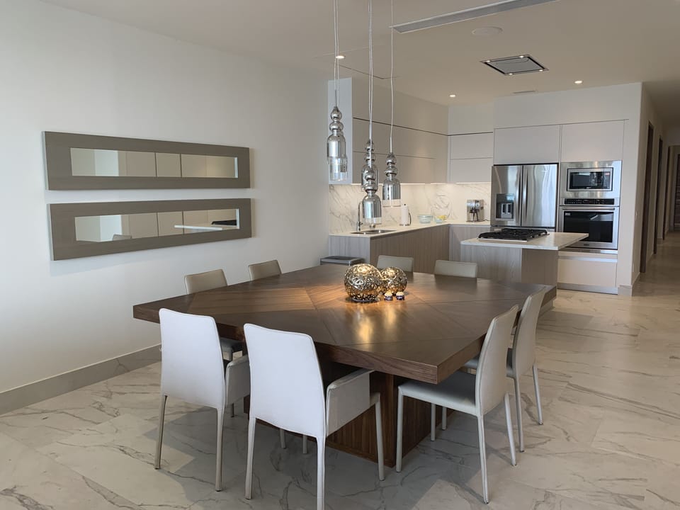 Dining room easily seats 8 people
