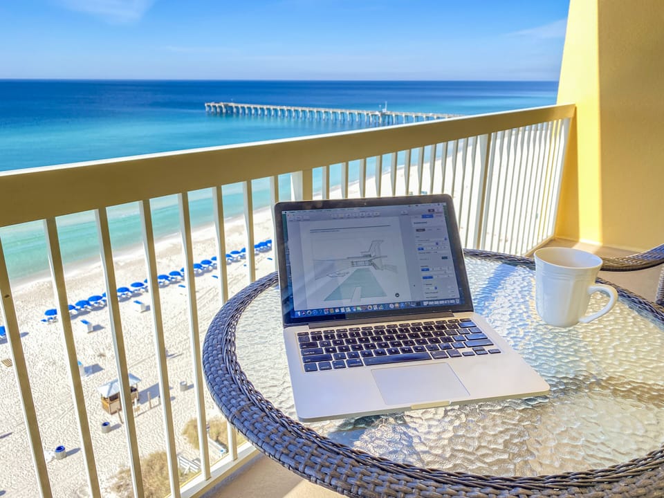 One of our two huge beachfront pools
