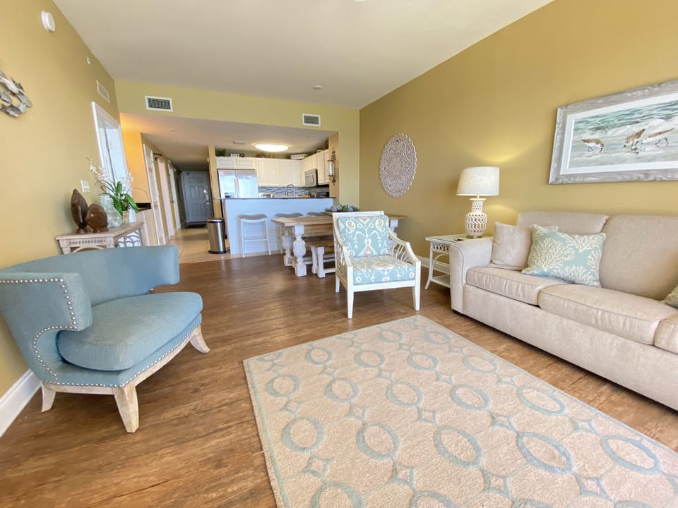 Living room and dining area