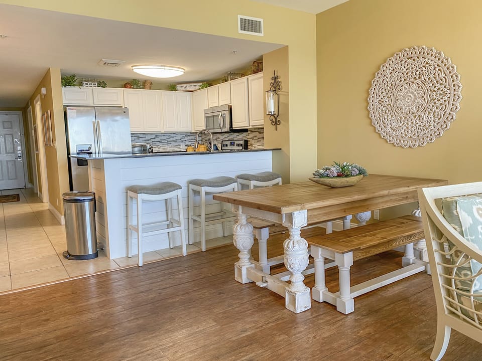 Dining area and kitchen