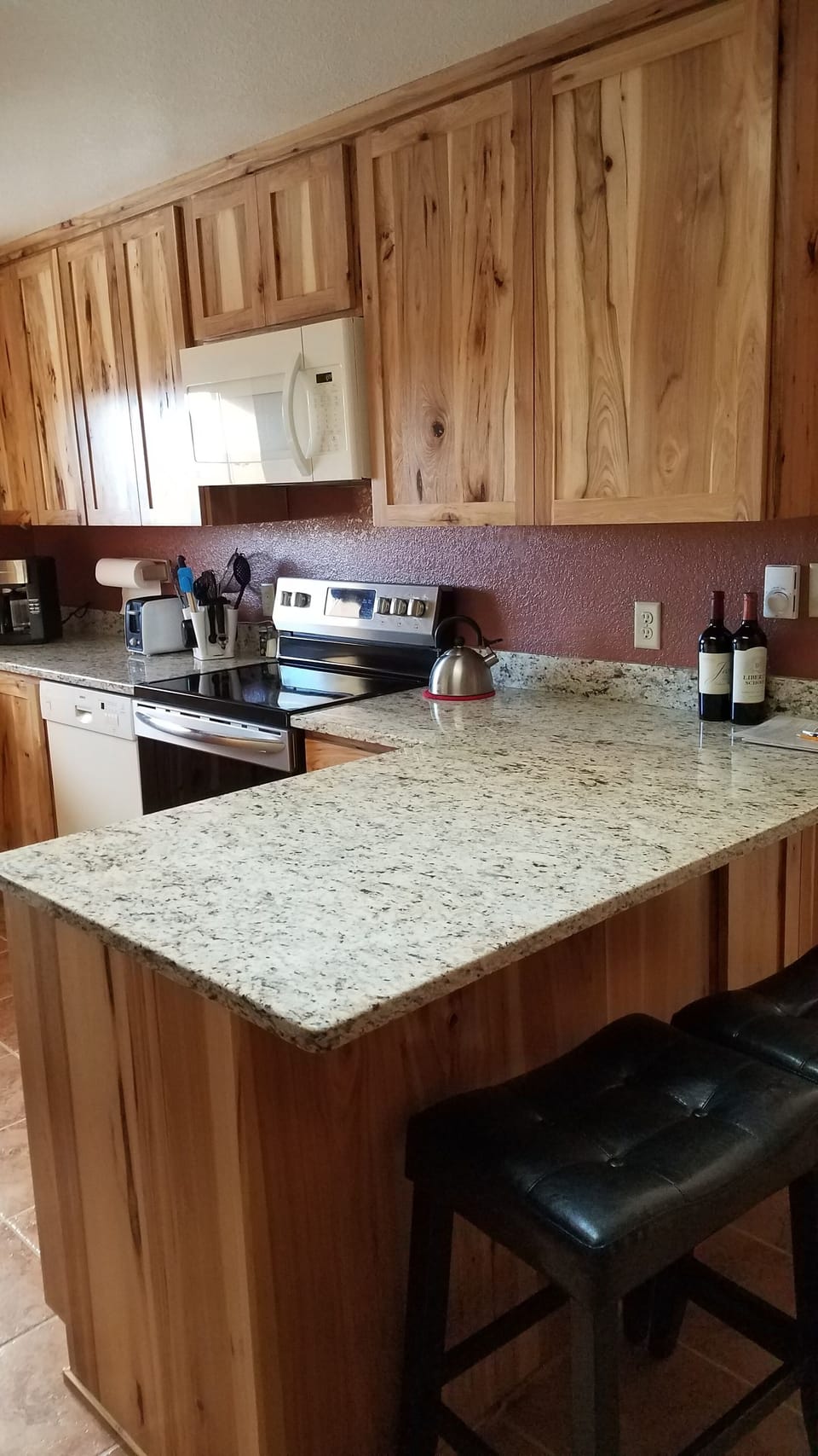 Peninsula with counter stools