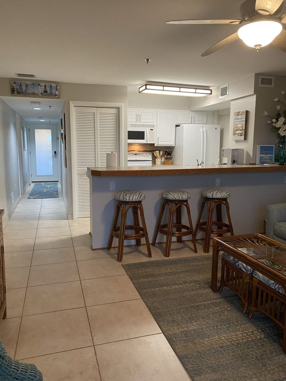 Bar Height Eating Area with seating for 3.
