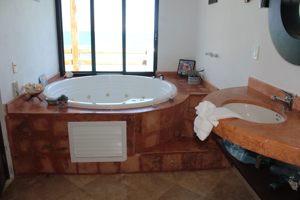 Master bathroom overlooking ocean