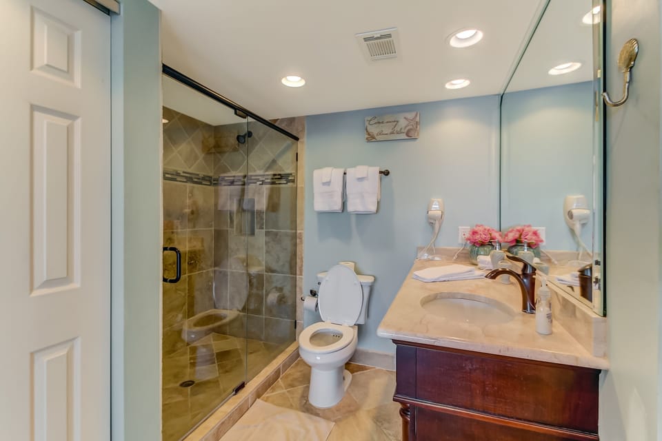 Completely Renovated Master Bathroom with a Tiled Walk In Shower