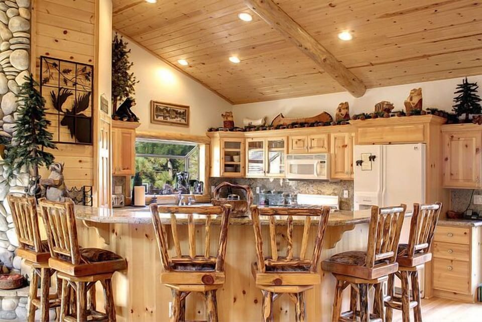 view of kitchen from family room