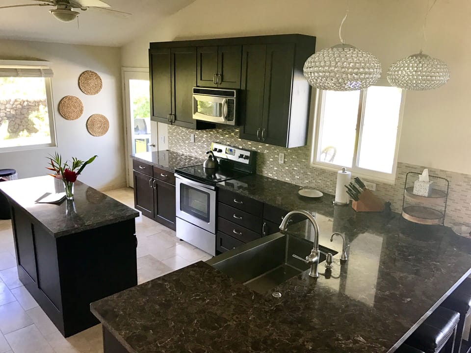 Kitchen with granite counters 