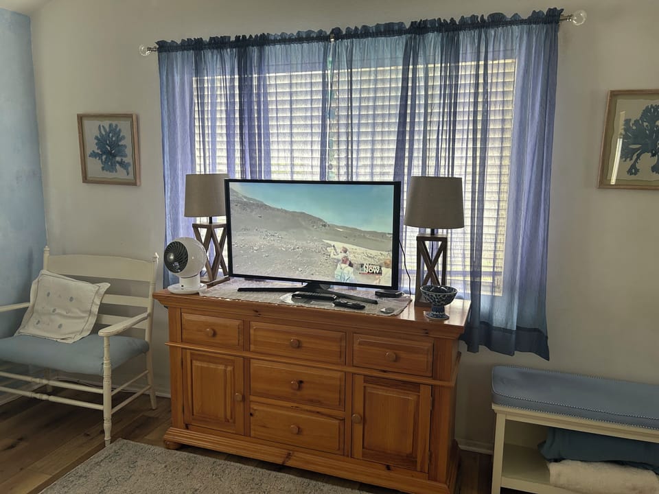 Bdrm #2 offers 45" Smart TV and plenty of storage space for clothing.