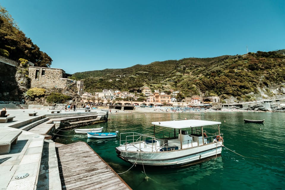 Cappuccini house (on left) and the old Monterosso village view from the pier