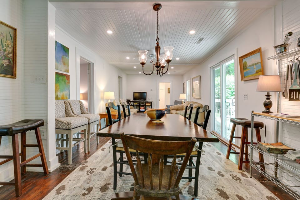 It's one large, open room with Kitchen, Dining and Living room.